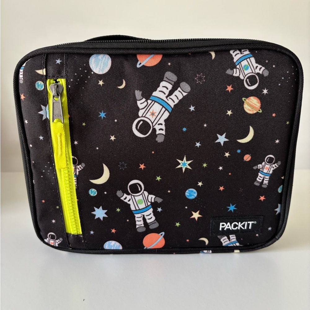 NEW PackIt Space Astronaut Lunch Bag - Black with Neon Yellow Accent
